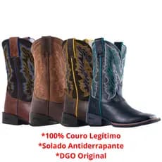 Bota Texana DGO Country Masculina Couro Legítimo Costura Reforçada