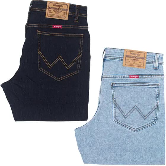2 Calças Wrangler Masculinas Importadas Modelagem Reta Lycra Original