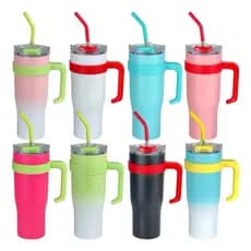Copo com Alça e Canudo 1200ml  inoxidável Térmico