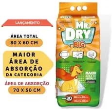 Tapete Higiênico Mr Dry BIG 80 x 60 cm C/ 30un Maior da Categoria