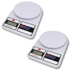 Kit-2 Balanças Digitais De Alta Precisão Para Cozinha 10kg Branca