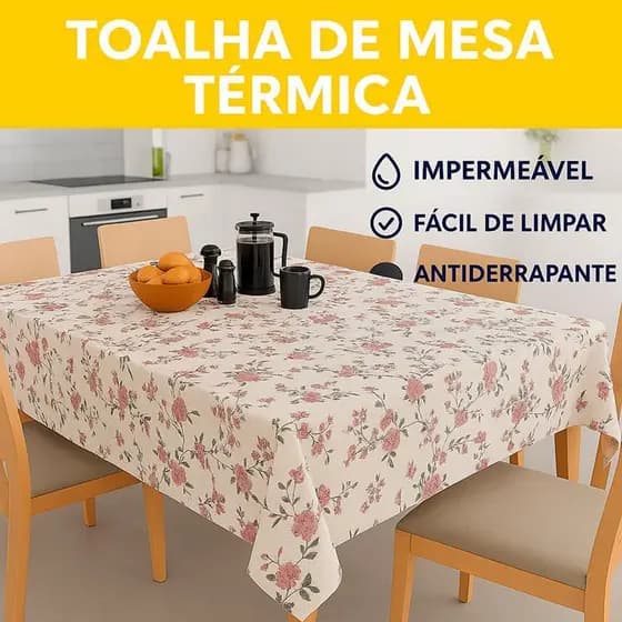 Toalha De Mesa Térmica Impermeável Plástica em Desenho 3D 2 metros , 3m ou 4m | Fácil Limpeza E Proteção