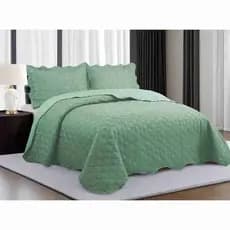 Kit Cobre Leito Colcha Casal Prime Palazzo Luxo 3 Peças Matelassê Ultrassônico