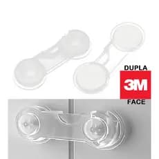 Kit 4/8/12 Travas Porta Gaveta Geladeira Transparente Segurança Bebê - Fita 3M