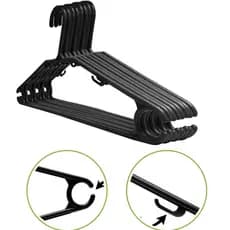 Kit 3/6 Cabides para Roupa Plástico Preto Adulto Reforçado Perfumado Antideslizante Casa Utilidade