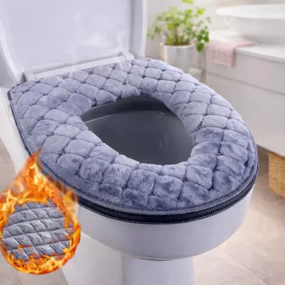 Protetor De Assento Sanitário Almofadado Lavável Capa Vaso Banheiro Conforto Térmico Macio Com Alça Reutilizável Oferta