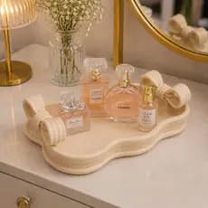 Bandeja Organizadora Decorativa com Laço | Porta Perfumes e Maquiagem