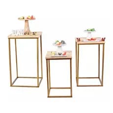 Mesas Para Festa Desmontáveis Cubo Decoração Ferro Dourado Promoção