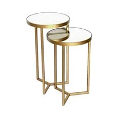 Conjunto De Mesa Lateral Com Espelhos Para decoração