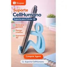 Suporte para Celular 3D Criativo Tipo Boneco | Porta Celular de Mesa Estável Universal Decorativo