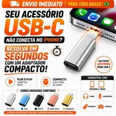 Adaptador USB C Para Lightning iPhone iPad Conversor USB C Fêmea Lightning Macho ADP-7515