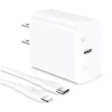 Carregador Rápido 20W com Cabo USB-C PD 3A para Lightning - Plug Americano