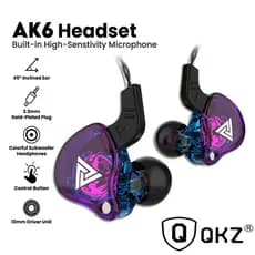 Fones de Ouvido QKZ AK6 Esportivos Intra-auriculares com Fio e Microfone