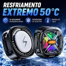 Radiador para Celular Gamer FS05 Pro, Ventilador de Resfriamento Magnético RGB Removível e Leve