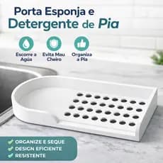 Porta Esponja e Detergente Para Pia Cozinha Suporte Escorredor Organizador