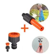 KIT 1 Bico Adaptador Torneira 3/4 x 1/2 para Engate Rapido 1/2  + 1 Esguicho Regulavel Antivazamento