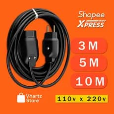 Extensão Elétrica Reforçada Cabo PP 2x1,5mm Prolongador 3m/5m/10m 10A Bivolt