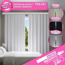 Cortina Blecaute Blackout para Trilho Comum Corta Luz PVC Quarto Sala Escritório - Envio Imediato