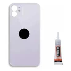 Tampa Vidro Traseira Compatível Com iPhone 11 lilas + Cola 15 Ml