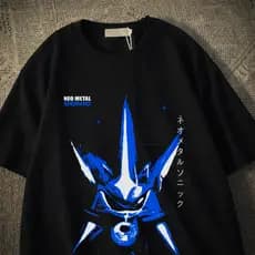 Camiseta Basica Geek Com Estampa Do Neo Metal Sonic Com Diversas Opções De Cores de Camisetas