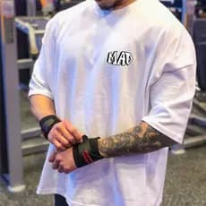 Camiseta Camisa Oversized Roupas Moda Fitness Treino Camisa Streetwear 100% Algodão Academia