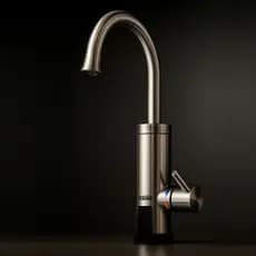 Torneira Elétrica de Pia para Cozinha com Bica Alta Inox Escovado 220V Fame
