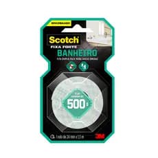 Fita Dupla Face 3M Scotch Fixa Forte Banheiro 24mmx1,5m
