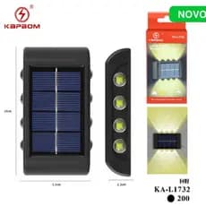 Luz de Parede Solar Recarregável LED com Sensor de Movimento – Impermeável, Econômica, Ideal para Jardim e Garagem