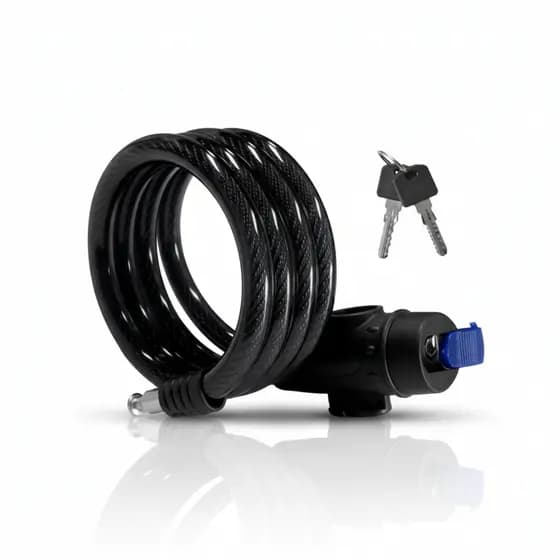 Cadeado Espiral para Bicicleta com Cabo de Aço Revestido e Sistema de Chave Wassay para Uso Urbano Diário