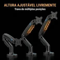 Suporte Articulado Wassay Para Monitor 17 a 30” Pistão a Gás USB 3.0 Ajuste Ergonômico