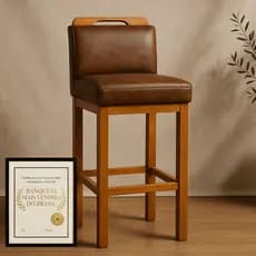 Banqueta Alta Com Encosto Para Area Gourmet, Banqueta De Balcão De Cozinha Bancada Bistro Courissimo