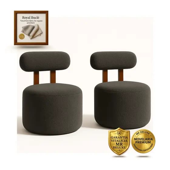 Kit 2 Poltrona Orgânica Chloe - Poltrona Para Decoração E Sala De Estar Recepção - Poltrona Boucle