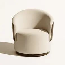 Poltrona Orgânica Aisha para Sala - Poltrona Decoração e Recepção Em Boucle E Compose Whisky Luxo