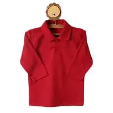 Camiseta Polo infantil menino algodão e poliéster manga longa