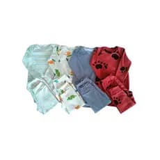 Kit Roupa De Bebe 8 Pçs Canelado 4 Conjuntos Body Manga longa E Mijão Barato Enxoval