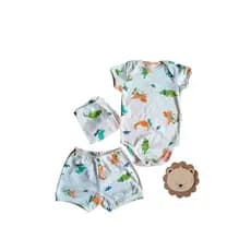 Regata + Shorts Algodão + Mijão kit 3 pçs infantil bebe Liso Estampado Menino Menina Bodie verão