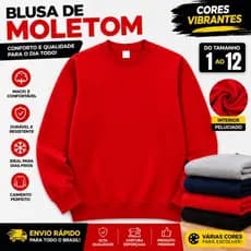Blusa Frio Moletom Infantil e Juvenil 01ao12 Casaco Pelúciado Grosso Agasalho Escola Creche Menino Menina Inverno.