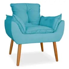 Poltrona Opala Modelo Luxo Tecido em Suede Estofada Poltrona Confortavel Decoração Recepção Penteadeira Sala de Estar