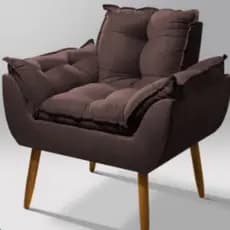 Poltrona Opala Luxo Estofada Decorativa Recepção Amamentação Leitura Sala de Estar - Marrom