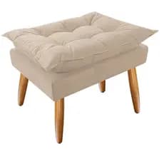 Puff Opala Confortavel Em Tecido Suede Para Sala Recpção Penteadeira Leitura Descanso Para os Pés Puff Estofado