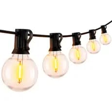 Varal Luz Led Decorativo Preto 5m 10 Lâmpadas 220v Luz Quente Pronto para Uso Com Tomada Empalux