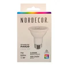 LAMPADA PAR20 ALTO IRC 95 7W 525LM 40º 3000K 1128 NORDECOR
