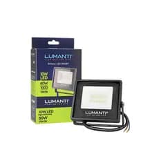 REFLETOR LED 10W VERDE  1000 LUMENS A PROVA DAGUA EXTERNO CARCAÇA PRETA FORTE EQUIVALE 80W LUMANTI