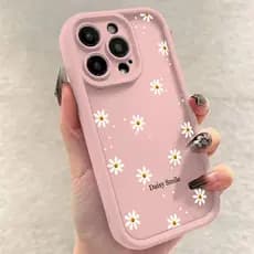 Margarida Sorriso Flor Silicone Caso De Telefone Para iPhone 16 15 Pro Max 16e 14 13 12 11 XS XR X 7 8 Plus SE2022 À Pro