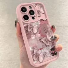 Capa De Telefone Macia De Silicone Para iPhone 16 15 Pro Max 14 13 12 11 7 8 Plus SE 2020 XS X XR Jornal Borboleta