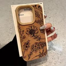 Linha Flor Girassol Ligado Couro Caso De Telefone Para iPhone 16 15 14 13 12 11 Pro XS Max XR X 15 16 Plus Fosco Capa Tr