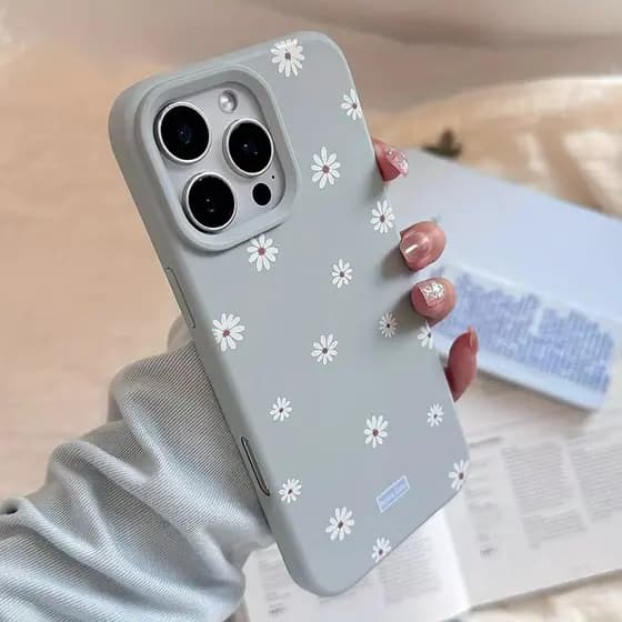 Estilo Bonito Margarida Pequena Flor Caso De Telefone Para iPhone 11 12 13 14 15 16 Pro Max Plus À Prova De Choque Capa
