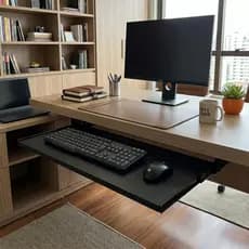 Suporte de Teclado Deslizante Retrátil para Mesa Bancada com Corrediça Telescópica
