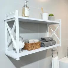 Prateleira Decorativa X Estilo Industrial 70x20cm para Salões de Cabelereiro, Salas, Consultório Médico, Escritório