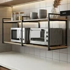 Prateleira Industrial para Micro-ondas e Forno Suporte de Metal Decorativa Várias Medidas